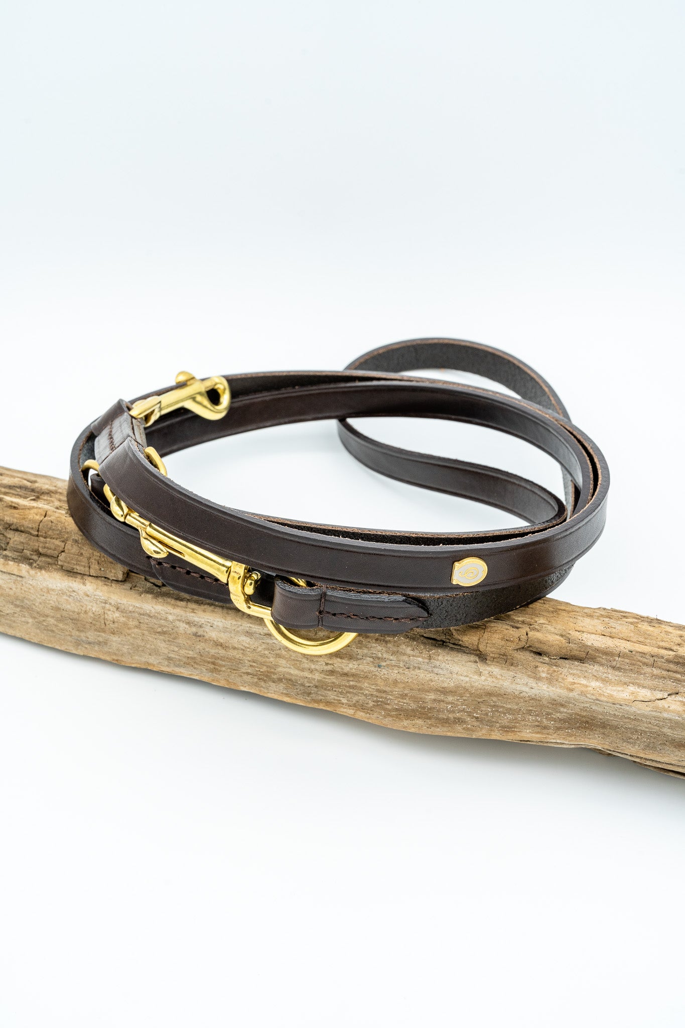 Otto Schuhmacher Set Hundehalsband & Leine - Chocolate Leder, Messing