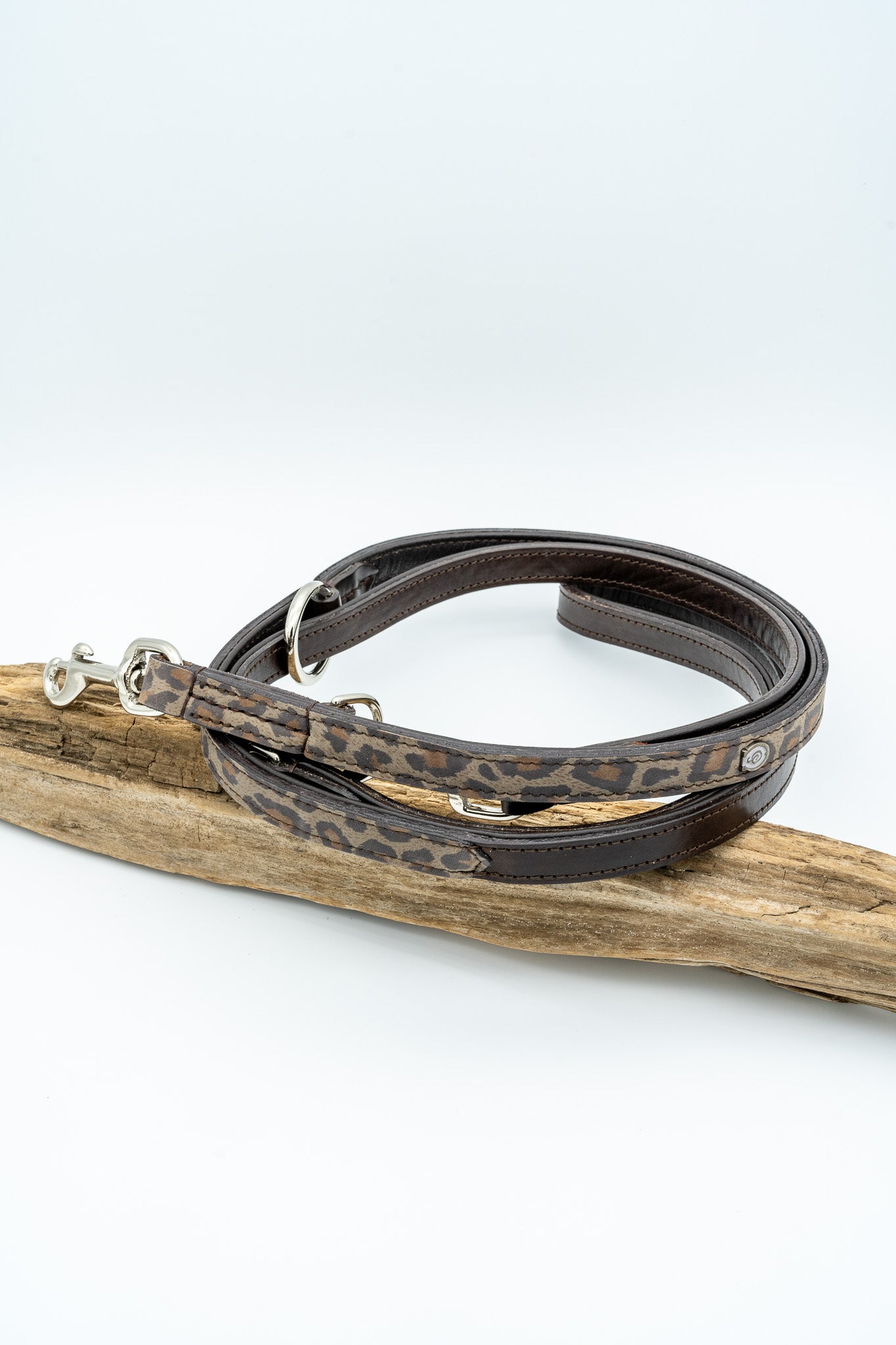 Otto Schuhmacher Set Hundehalsband Swarovski® & Leine - Leo, Chestnut, Edelstahl